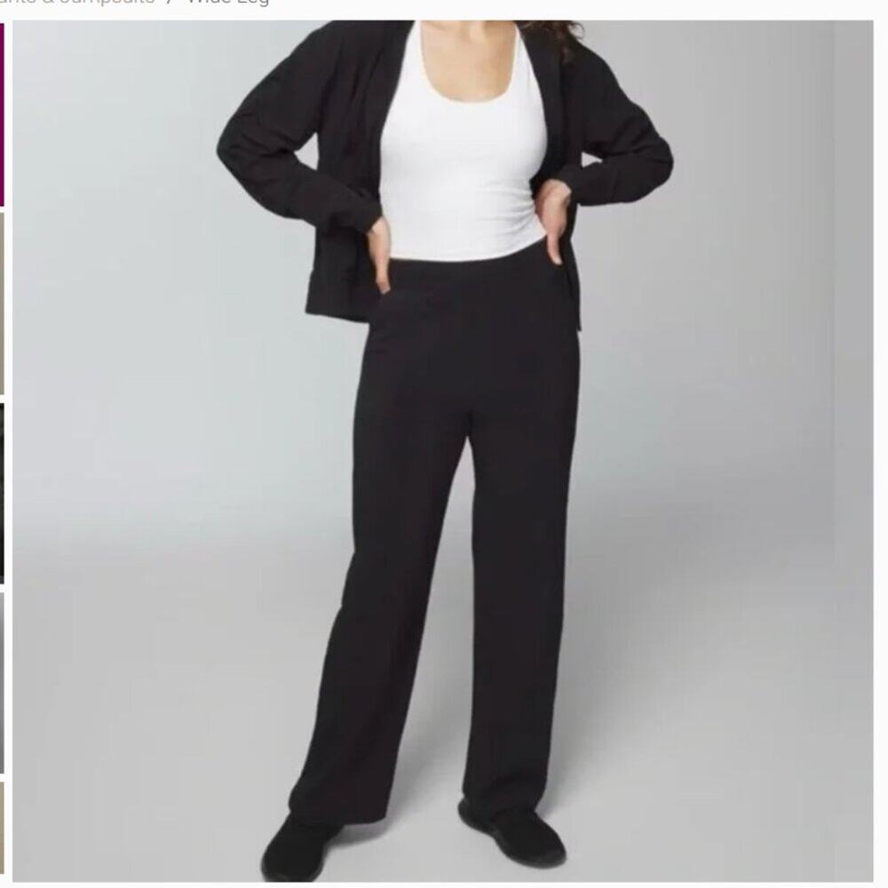 Soma Women’s Everstretch Relaxed Wide Leg Pant in Black, Size XXL